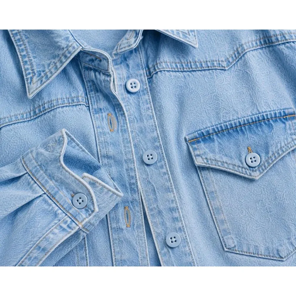 Classic Light Wash Denim Shacket